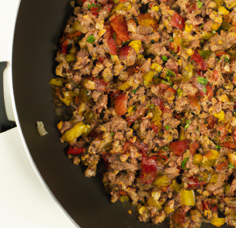 Pfannengericht mit Hackfleisch und Paprika