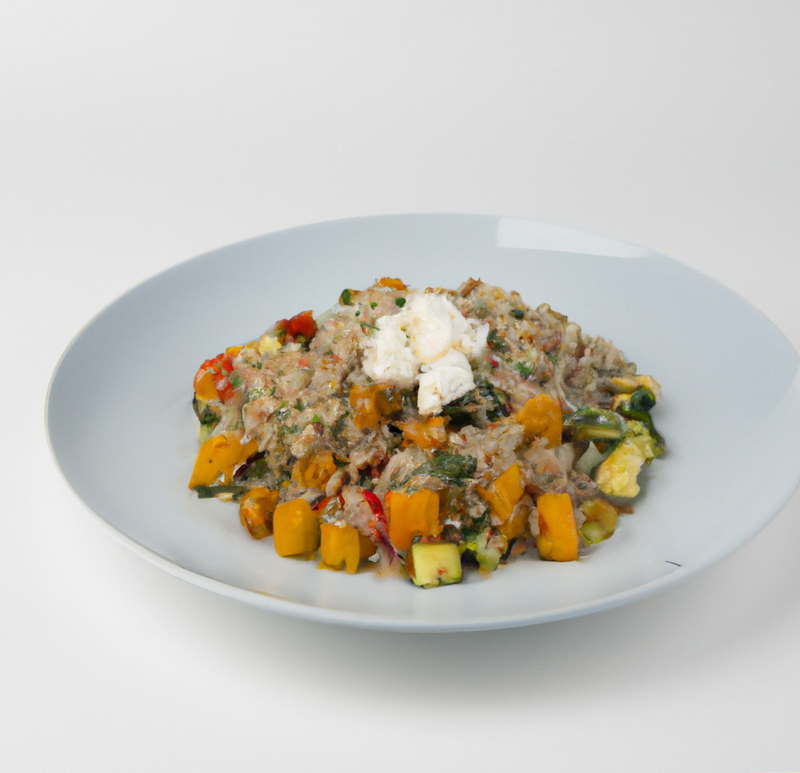 Quinoa-Salat mit geröstetem Gemüse und Feta